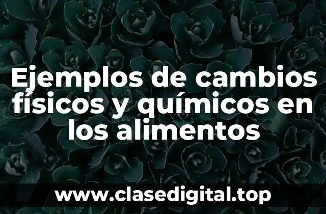 Ejemplos de cambios físicos y químicos en los alimentos