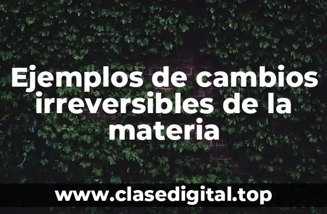 Ejemplos de cambios irreversibles de la materia