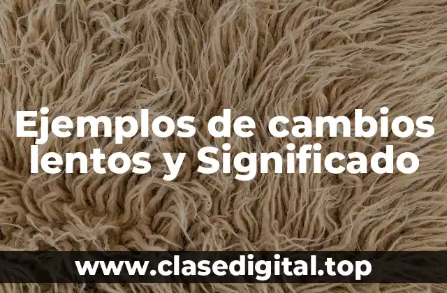 Ejemplos de cambios lentos y Significado