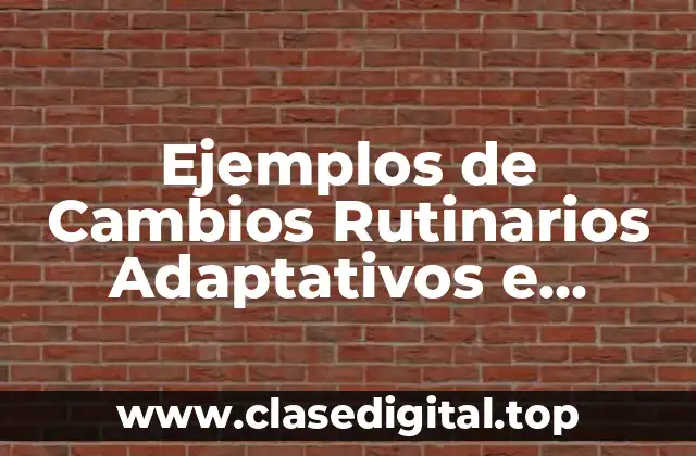 Ejemplos de Cambios Rutinarios Adaptativos e Innovadores y Significado