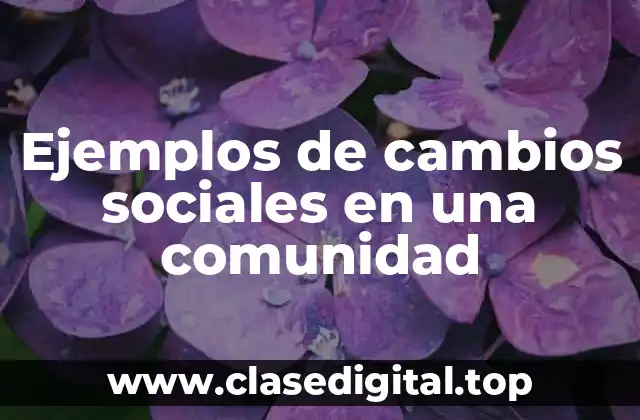 Ejemplos de cambios sociales en una comunidad
