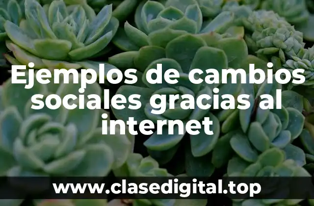 Ejemplos de cambios sociales gracias al internet