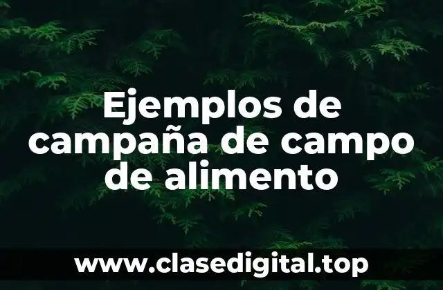 Ejemplos de campaña de campo de alimento