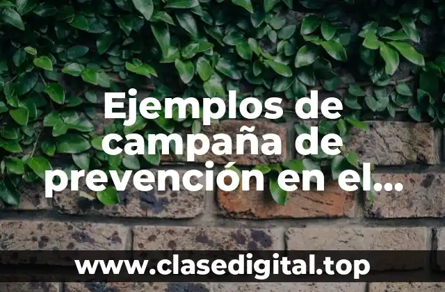 Ejemplos de campaña de prevención en el ámbito de salud y Significado