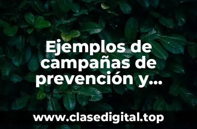 Ejemplos de campañas de prevención y promoción de la salud y Significado