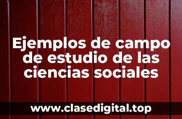 Ejemplos de campo de estudio de las ciencias sociales