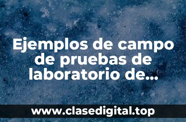 Ejemplos de campo de pruebas de laboratorio de cementación