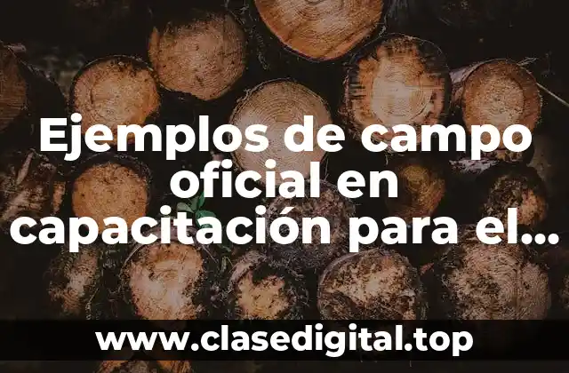 Ejemplos de campo oficial en capacitación para el trabajo