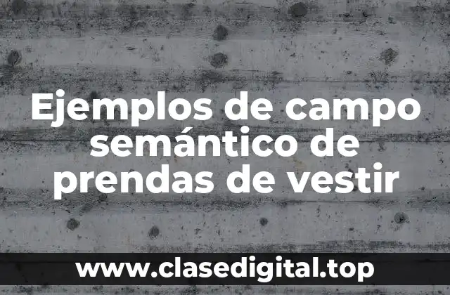 Ejemplos de campo semántico de prendas de vestir