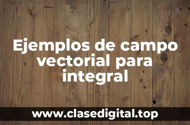Ejemplos de campo vectorial para integral