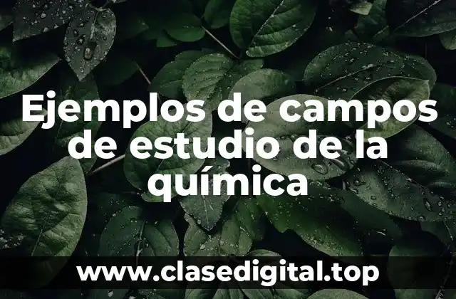 Ejemplos de campos de estudio de la química