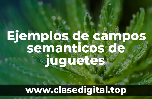 Ejemplos de campos semanticos de juguetes