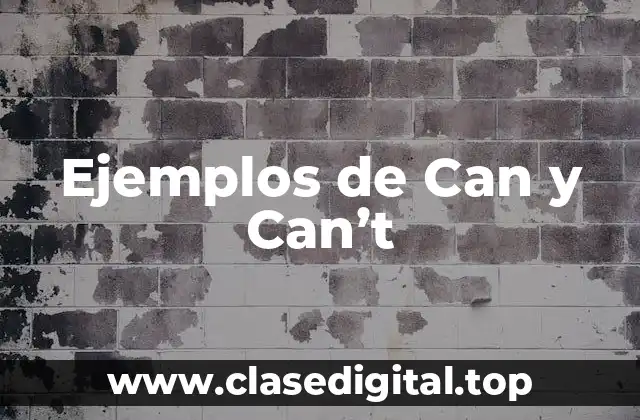 Ejemplos de Can y Can't