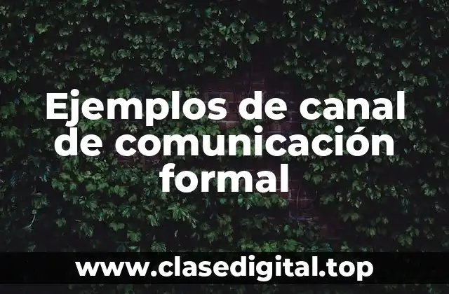 Ejemplos de canal de comunicación formal