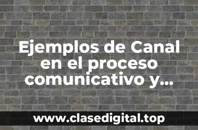 Ejemplos de Canal en el proceso comunicativo y Significado