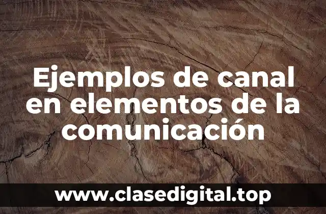 Ejemplos de canal en elementos de la comunicación