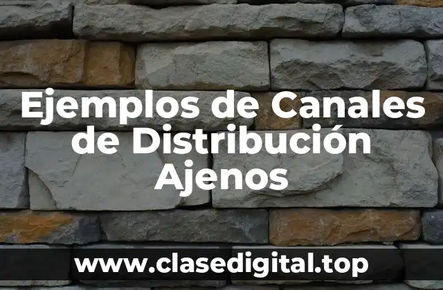 Ejemplos de Canales de Distribución Ajenos
