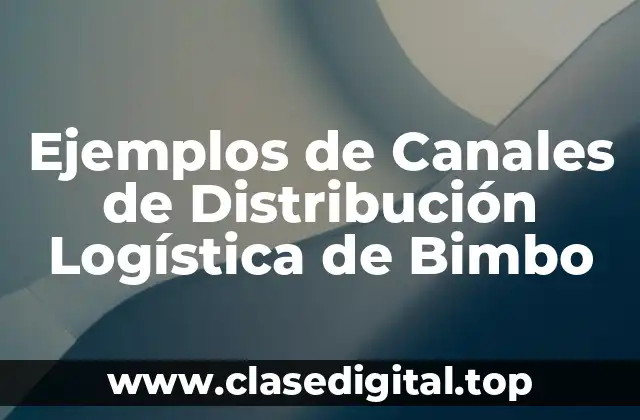 Ejemplos de Canales de Distribución Logística de Bimbo
