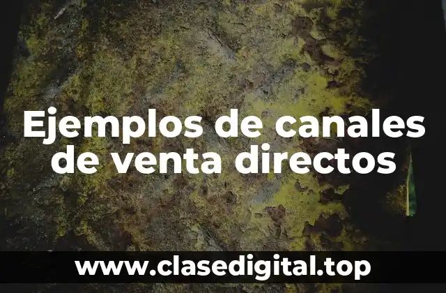 Ejemplos de canales de venta directos