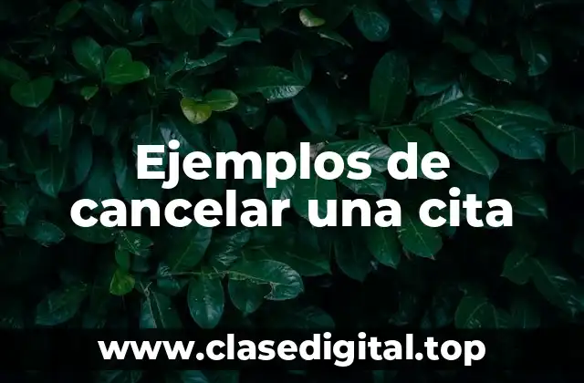 Ejemplos de cancelar una cita