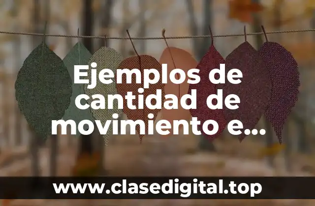 Ejemplos de cantidad de movimiento e impulso