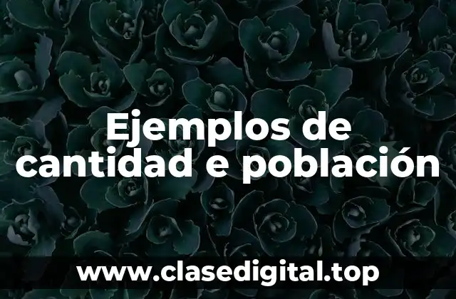 Ejemplos de cantidad e población