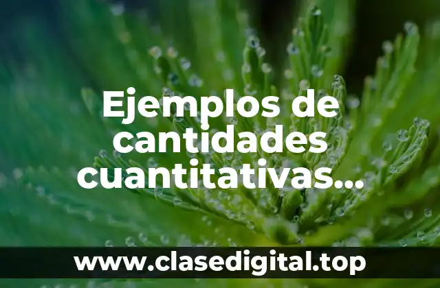 Ejemplos de cantidades cuantitativas intensivas