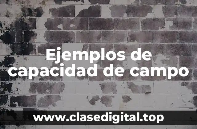 Ejemplos de capacidad de campo