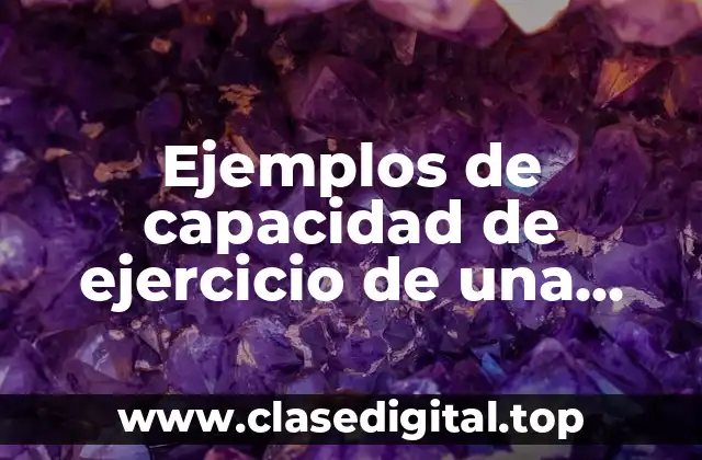 Ejemplos de capacidad de ejercicio de una persona moral