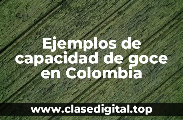 Ejemplos de capacidad de goce en Colombia