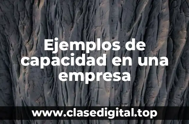Ejemplos de capacidad en una empresa