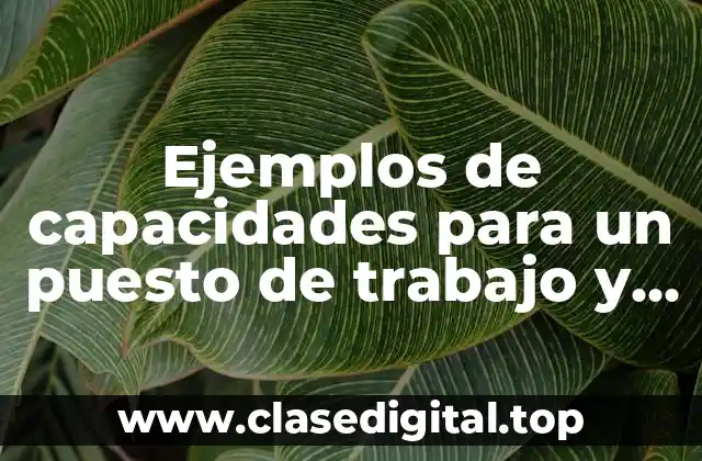 Ejemplos de capacidades para un puesto de trabajo y Significado