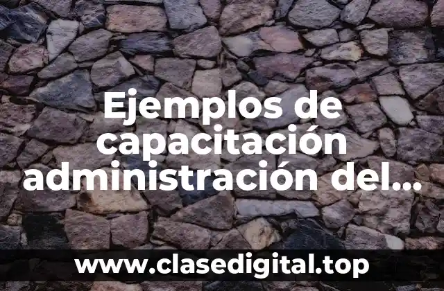 Ejemplos de capacitación administración del personal