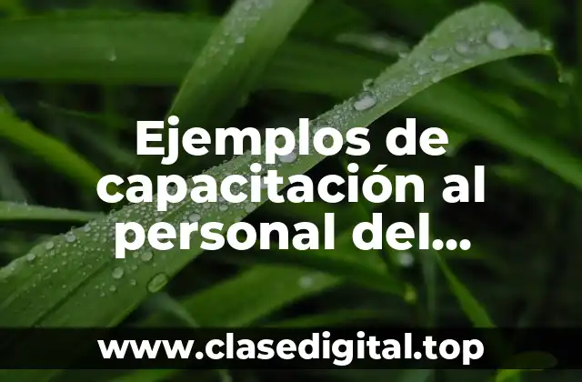 Ejemplos de capacitación al personal del mantenimiento