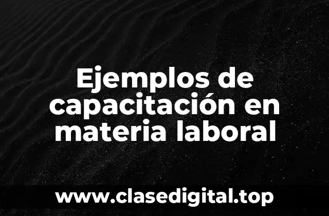 Ejemplos de capacitación en materia laboral