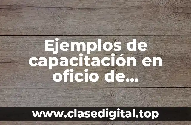 Ejemplos de capacitación en oficio de presentación