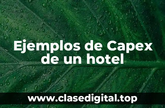Ejemplos de Capex de un hotel