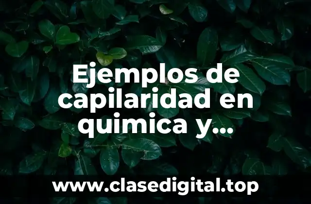 Ejemplos de capilaridad en química