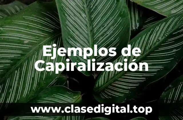 Ejemplos de Capiralización
