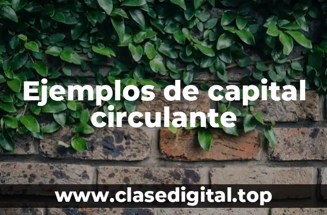 Ejemplos de capital circulante