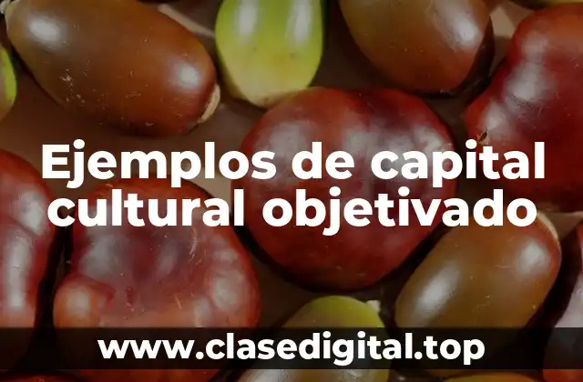 Ejemplos de capital cultural objetivado