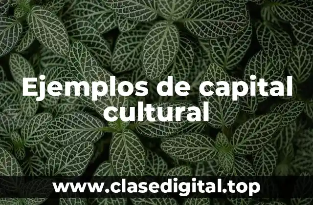 Ejemplos de capital cultural