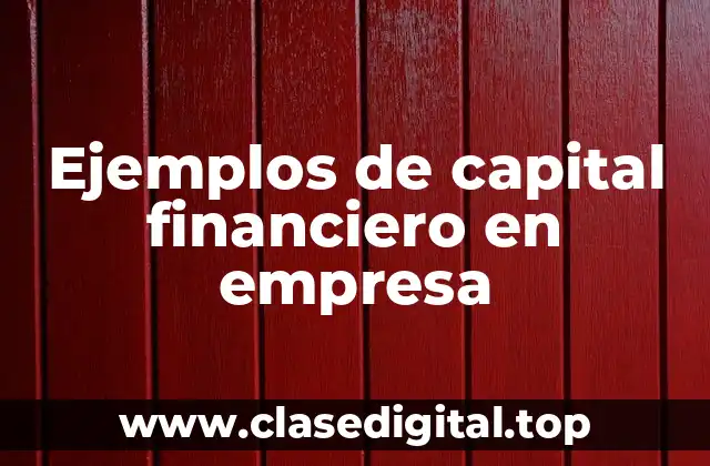 Ejemplos de capital financiero en empresa