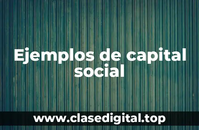 Ejemplos de capital social