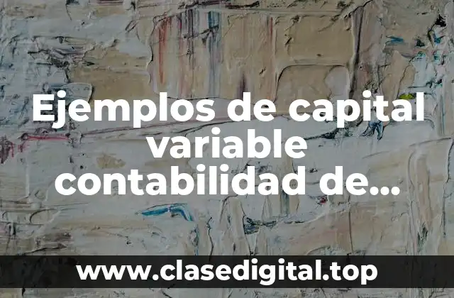 Ejemplos de capital variable contabilidad de sociedades