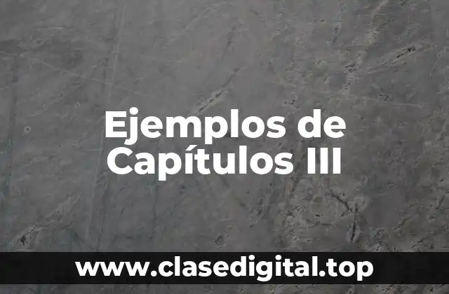 Ejemplos de Capítulos III