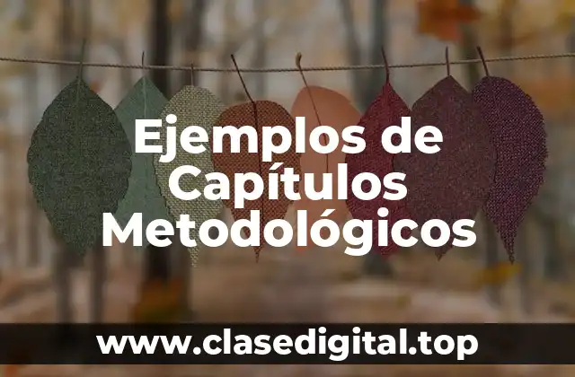 Ejemplos de Capítulos Metodológicos