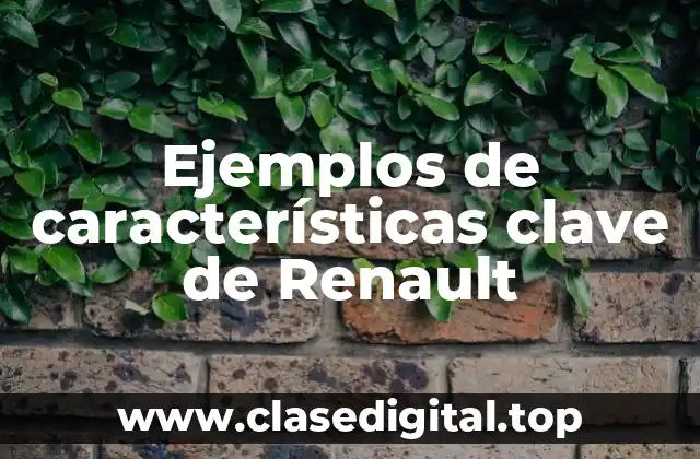 Ejemplos de características clave de Renault