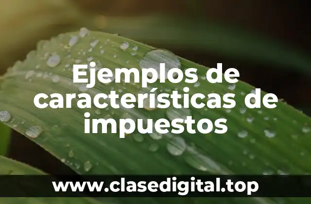 Ejemplos de características de impuestos