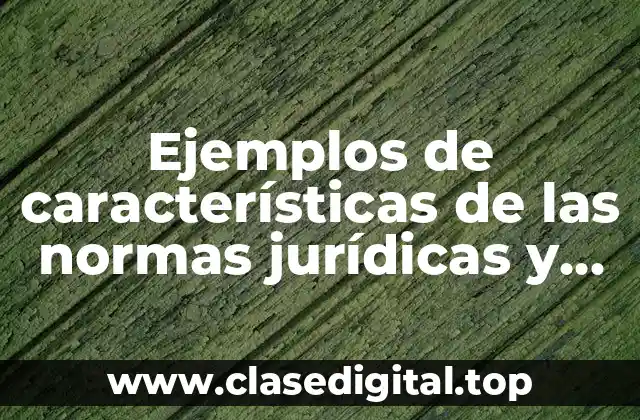 Ejemplos de características de las normas jurídicas y Significado